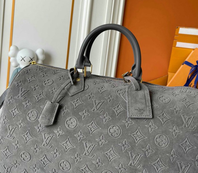 Suede Speedy P9 Bandouliere 40 In Gray - Image 7