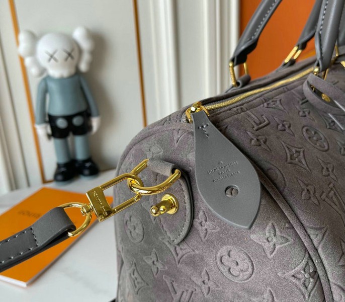 Suede Speedy P9 Bandouliere 40 In Gray - Image 8