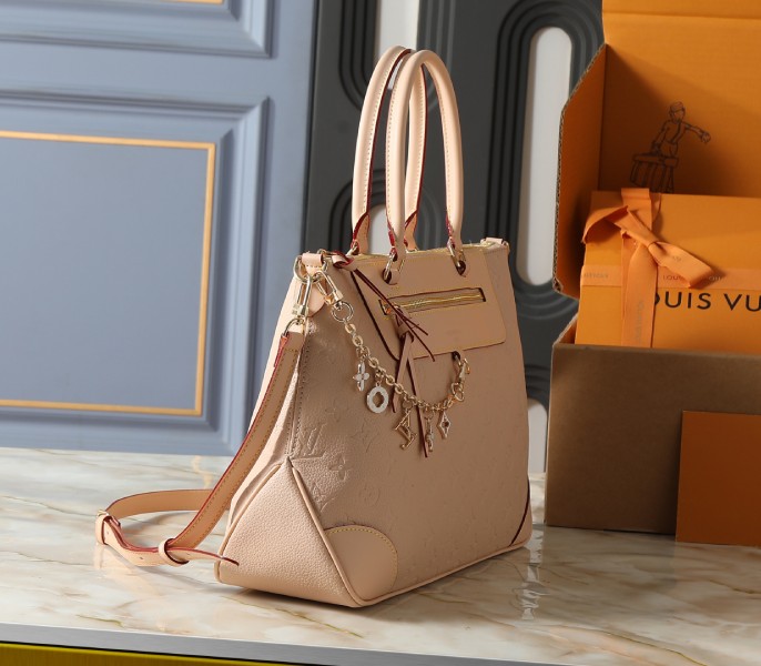 LV Louis Vuitton Skyline MM Handbag Hazelnut Monogram Empreinte Leather M29152 - Image 3