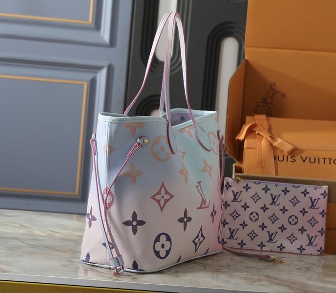 LV Louis Vuitton Spring 2022 Neverfull MM In Sunrise Pastel 1:1 Replicas - Image 3