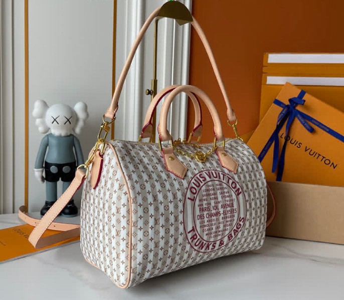 Minigram Banana-Hued Edition Speedy 30 In Burgundy Rose - Image 3