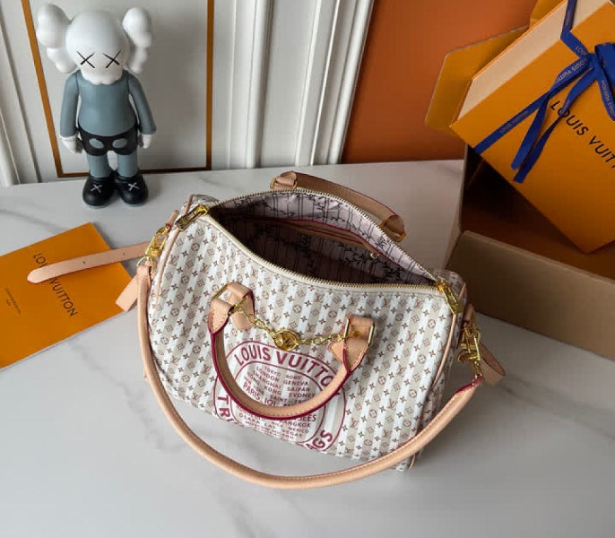 Minigram Banana-Hued Edition Speedy 30 In Burgundy Rose - Image 6