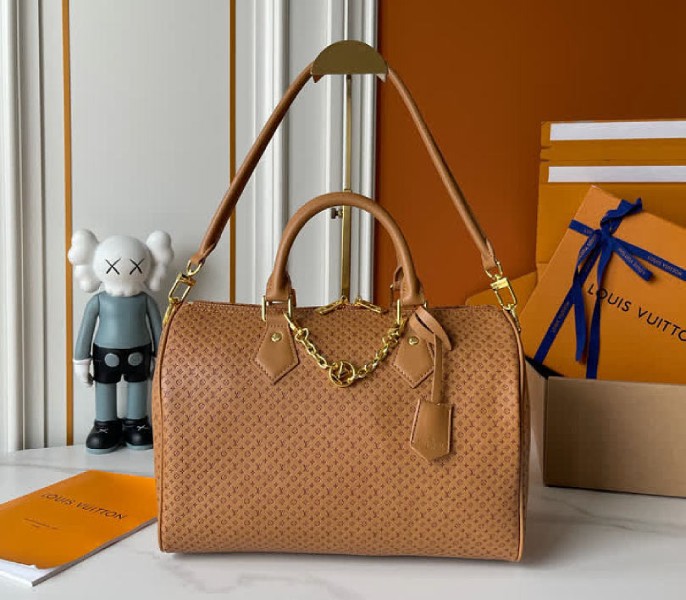 Women Bags Minigram Speedy Soft 30 In Hazelnut LV