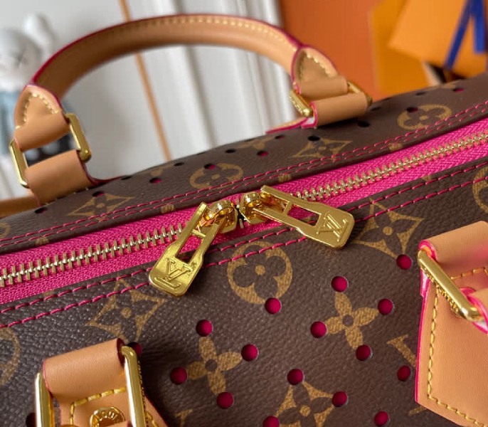 Monogram Canvas Perforation Speedy Soft 30 In Deep Pink - Image 9