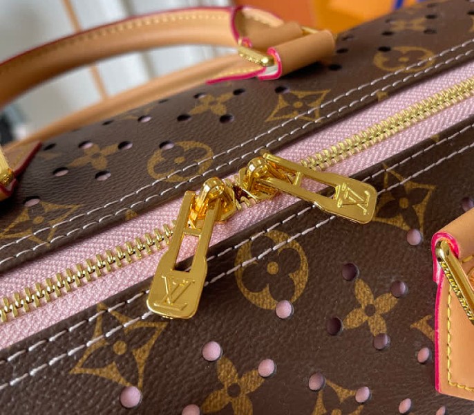 Monogram Canvas Perforation Speedy Soft 30 In Light Pink - Image 8