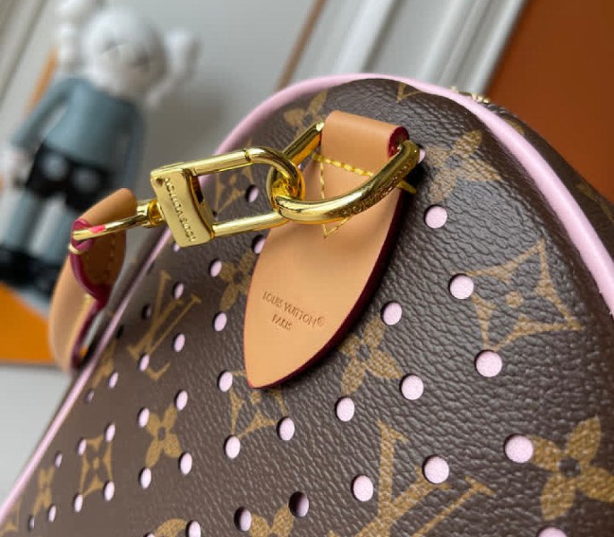 Monogram Canvas Perforation Speedy Soft 30 In Light Pink - Image 9
