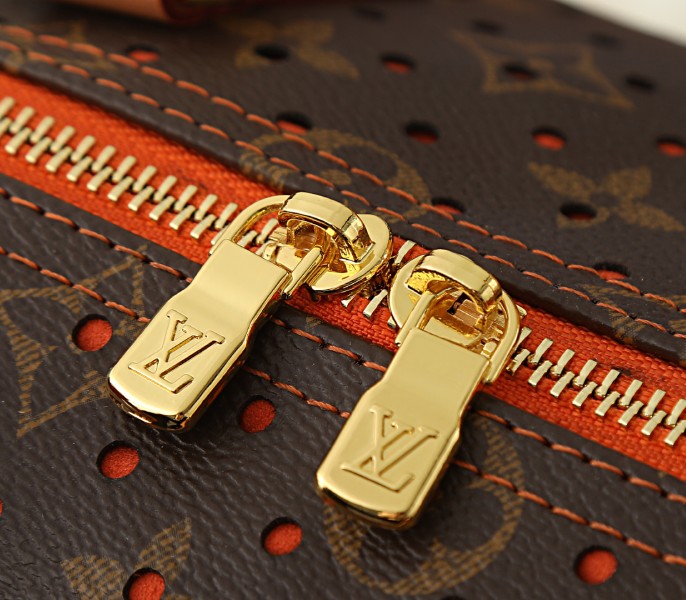 Monogram Canvas Perforation Speedy Soft 30 In Orange - Image 7