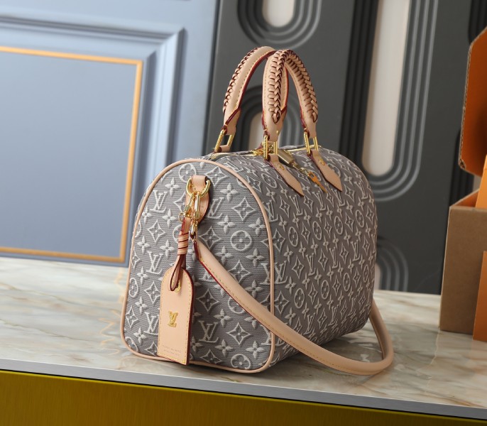 Monogram Embleme Speedy Soft 30 In Washed Gray - Image 3