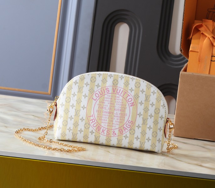 LV Stamp Edition Dupe Cosmetique PM Pochette In Banana Yellow
